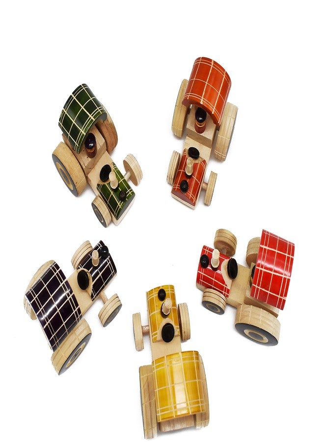 justhandmade Just Handmade Wooden Caterpillar | Aeroplane | Tractor Pull Along Toy for Kids, Colors May Vary (Combo of 3) - Image 2